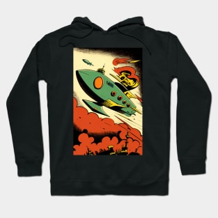 Retro Sci-Fi Rocket! Hoodie